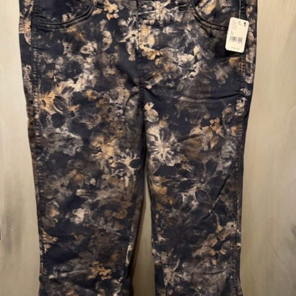 Free People retro Boho Inferno  (Floral Metallic) Flare  / Bell Bottom Jeans - Picture 10 of 16